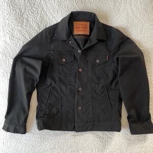Iron Heart IHJ-83 Black Polyester Kersey Modified Type III Trucker Jacket Size 3